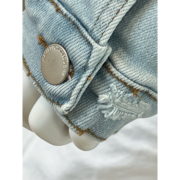 Super cute rhinestone fringe jean jacket S M L - Picture 7 of 7